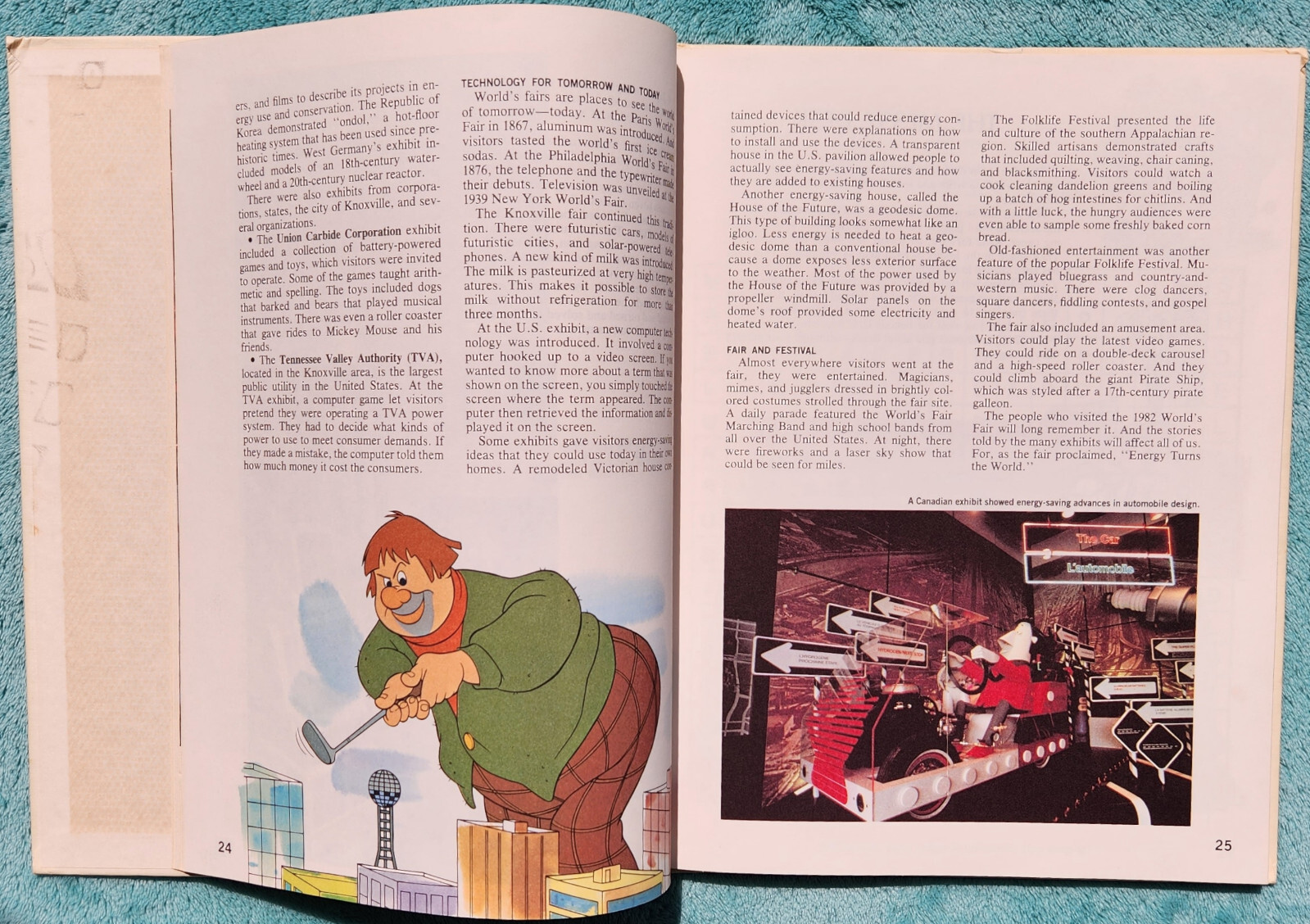 Disney’s Wonderful World Of Knowledge 1983 Yearbook Hardcover 125 Pages