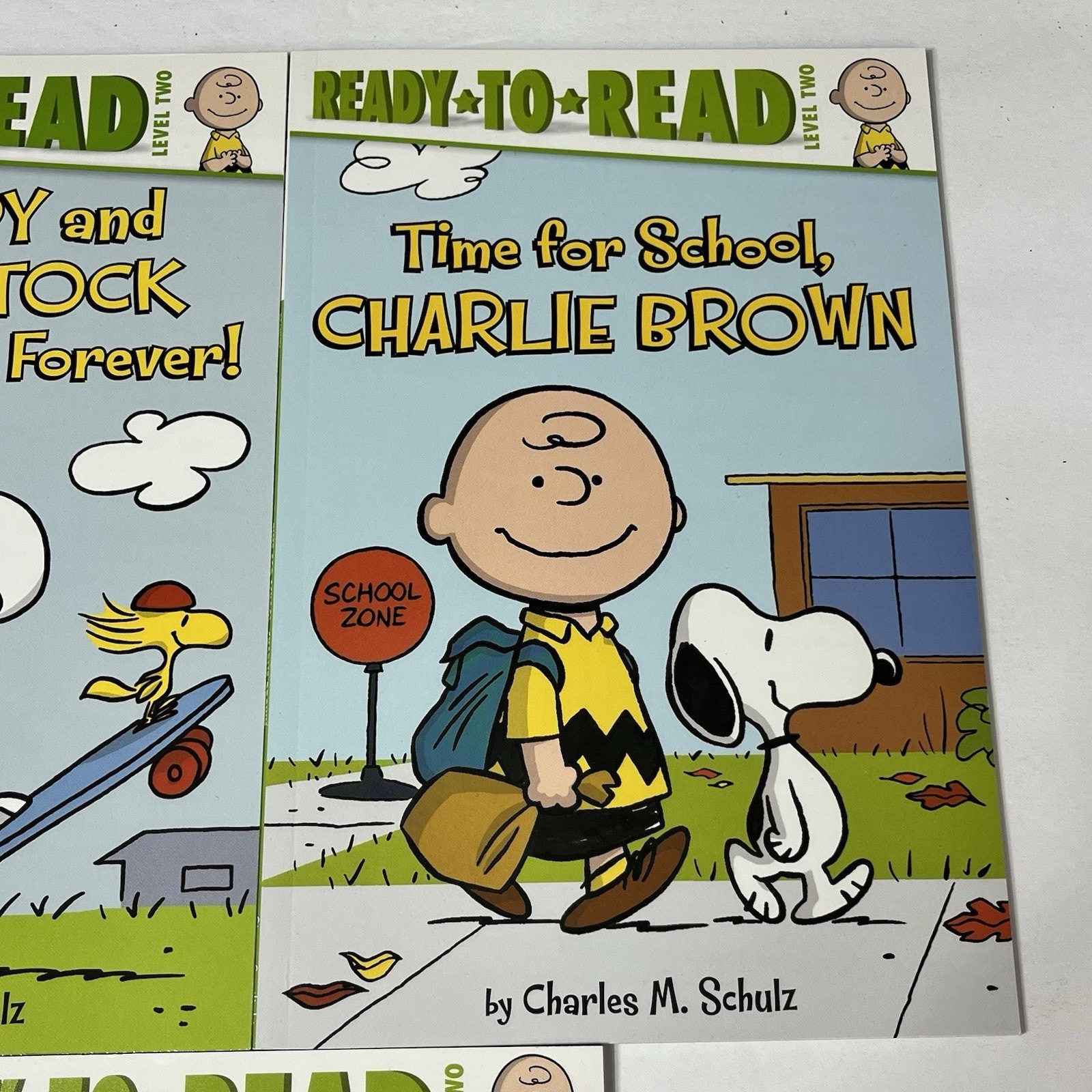 3 Ready to Read Level 2 Time for School Charlie Brown Snoopy Lucy Paperback Book