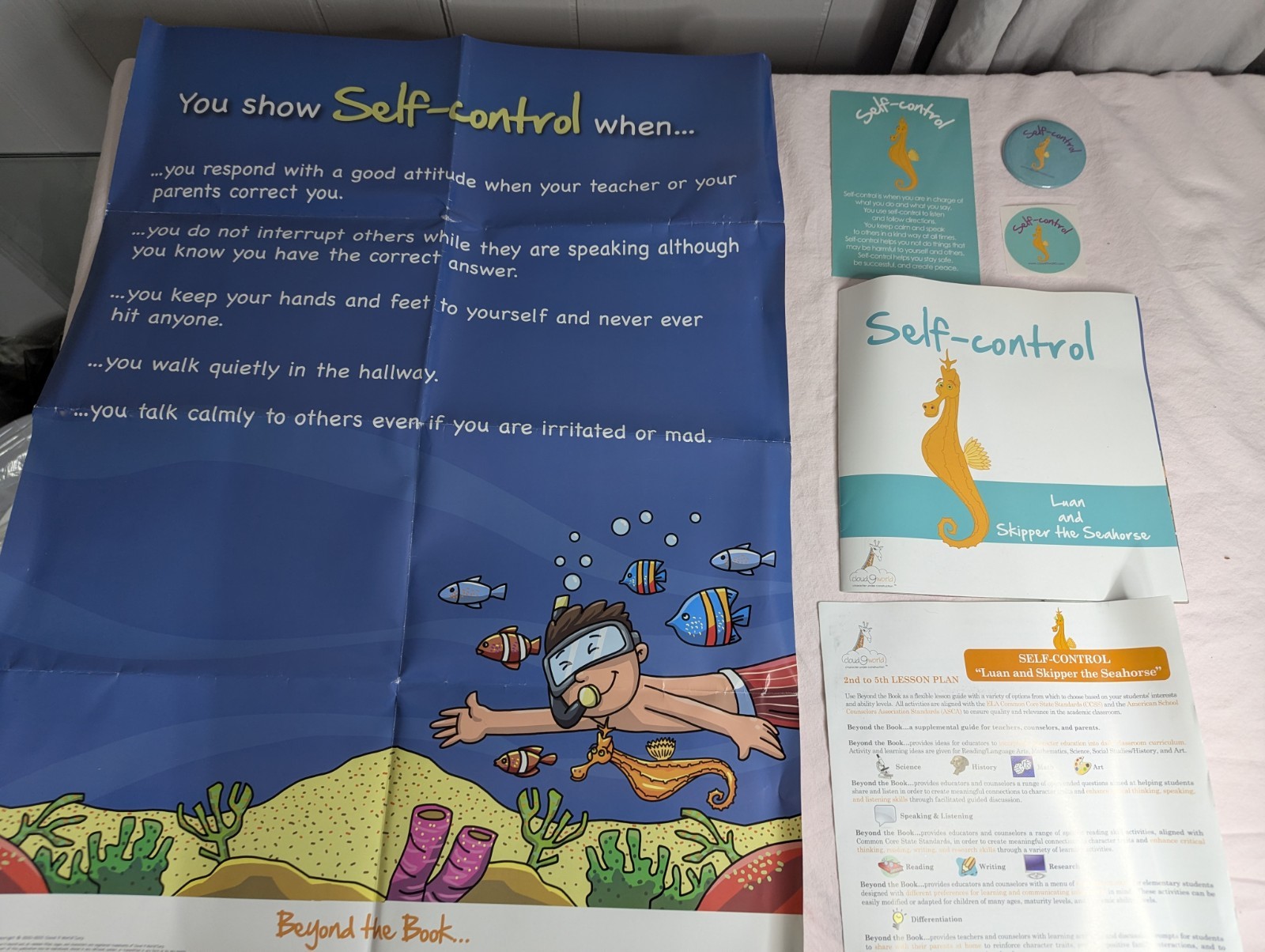 Home School Teachers Cloud 9 world character book SELF-CONTROL 2nd-5th w/ poster