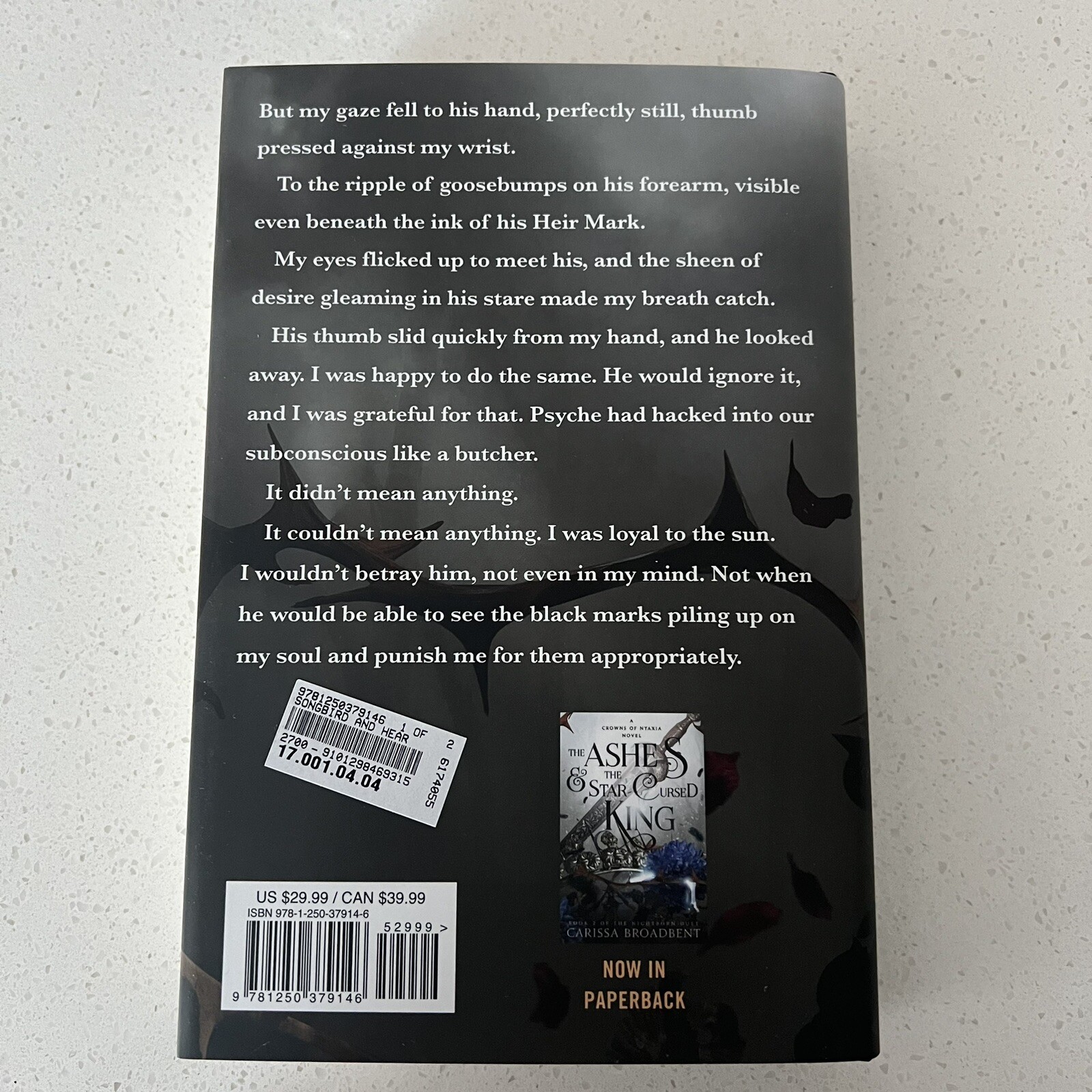 The Songbird And The Heart of Stone – Hand Signed – Carissa Broadbent Hardcover