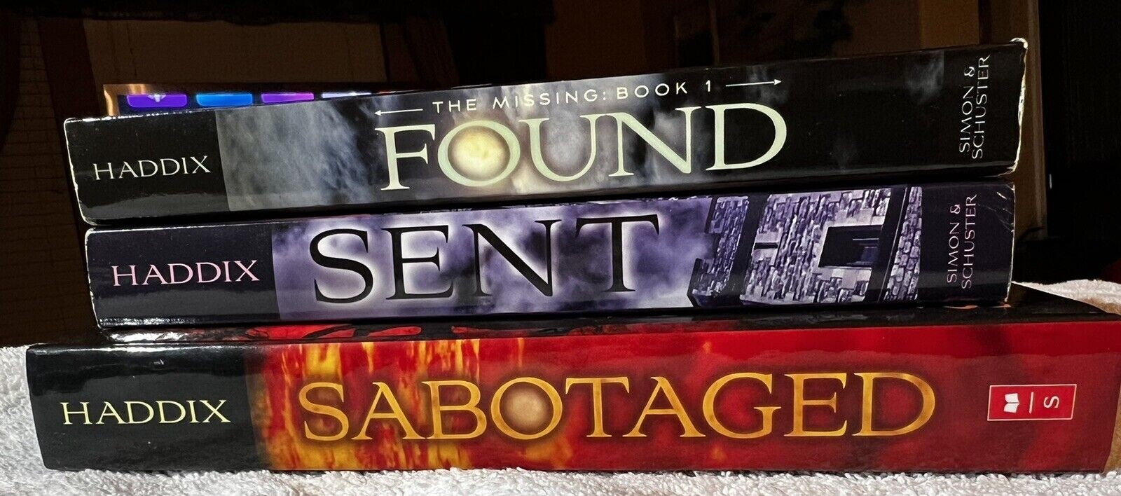 THE MISSING (FOUND SENT SABOTAGED) Lot of 3 Books by Margaret Peterson Haddix
