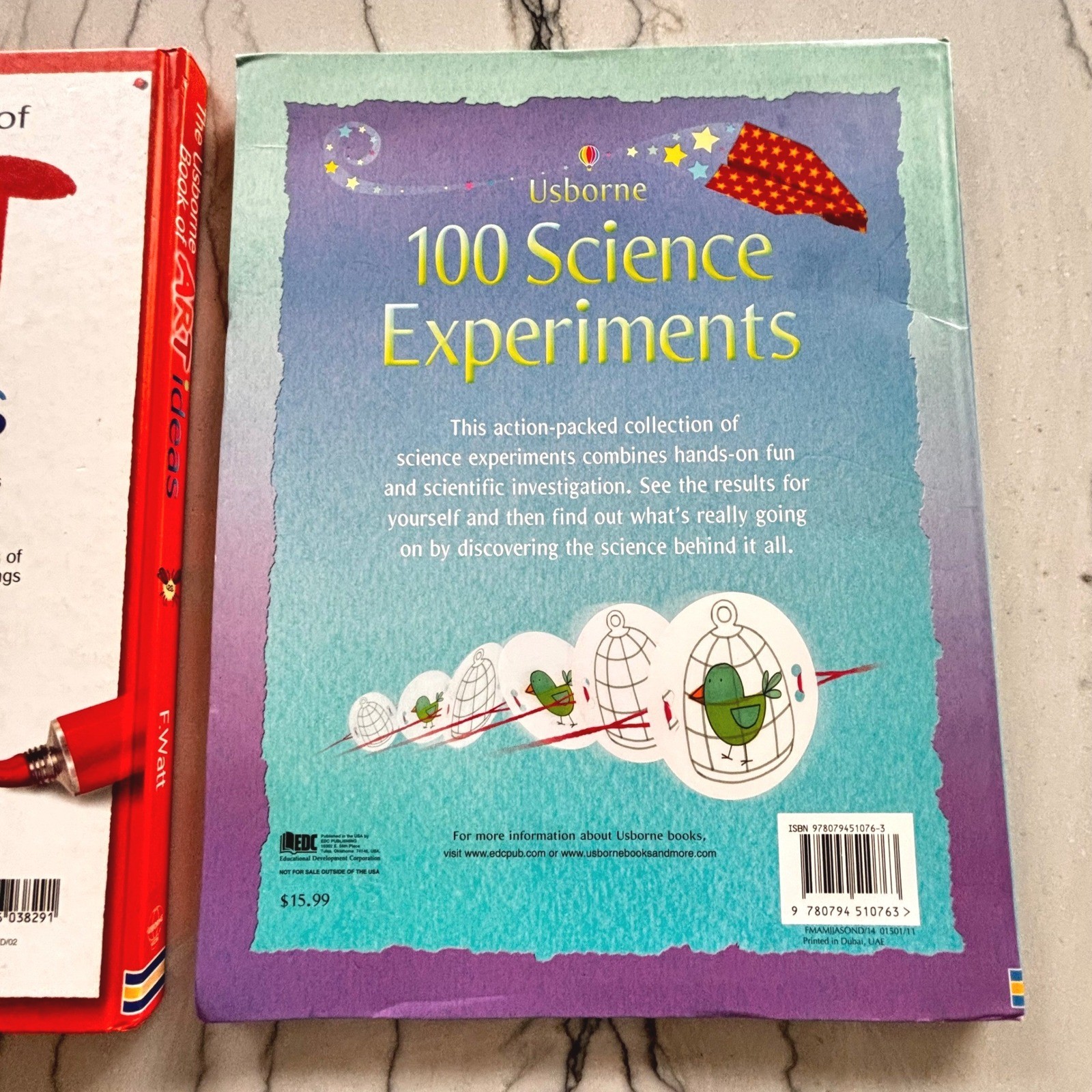 Usborne Book of Art Ideas and 100 Science Experiments Kids Activity Book Set