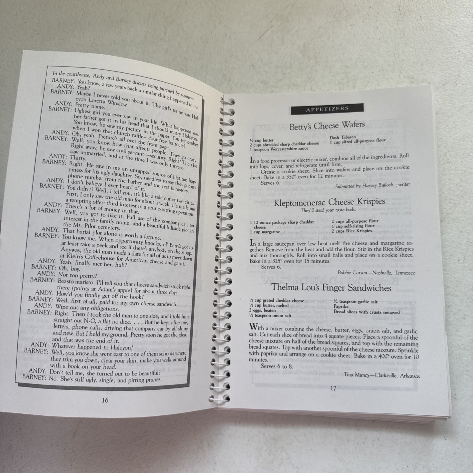 Aunt Bee’s Mayberry Cookbook Spiral Bound by Ken Beck and Jim Clark