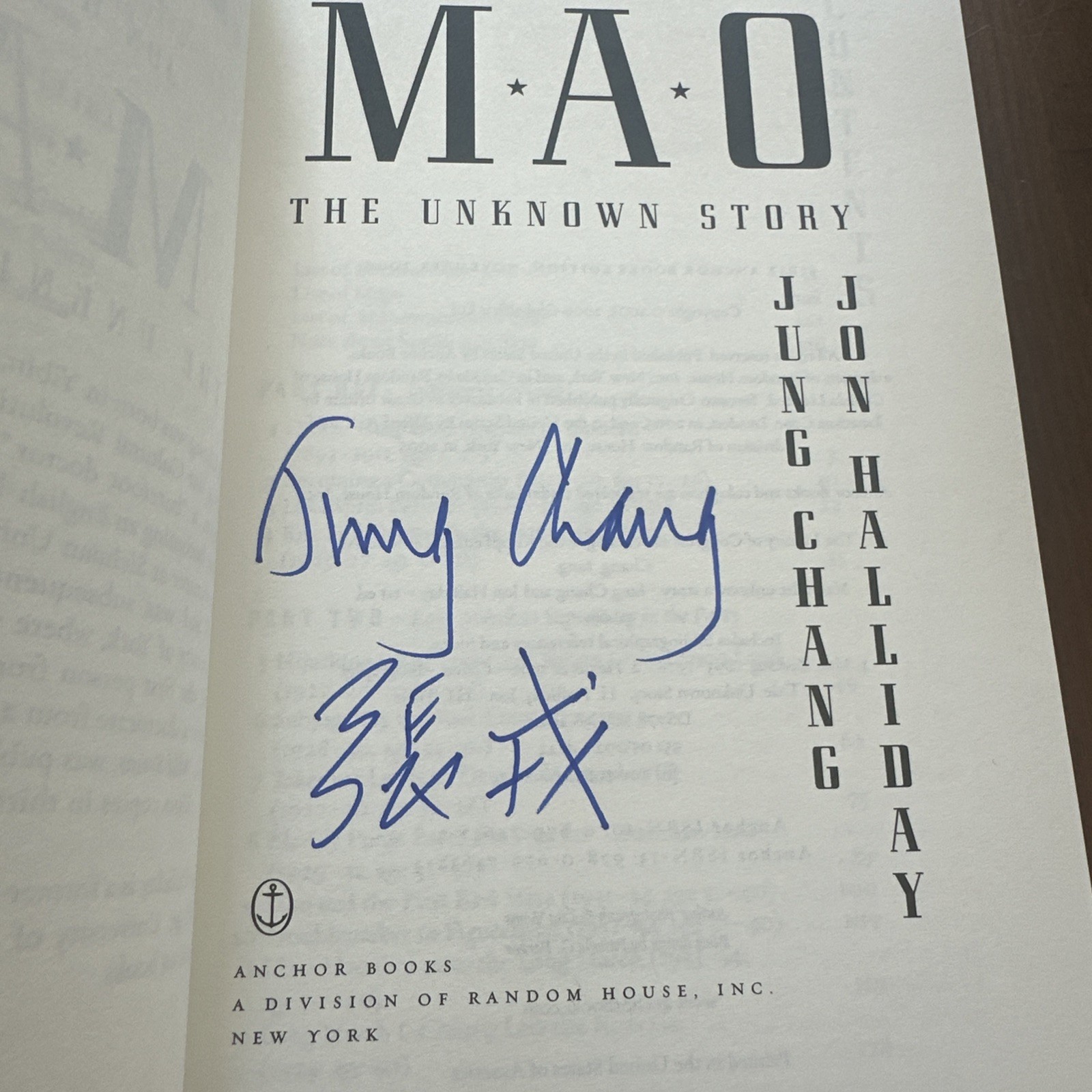 SIGNED Mao: The Unknown Story by Jon Halliday and Jung Chang (2006) Paperback