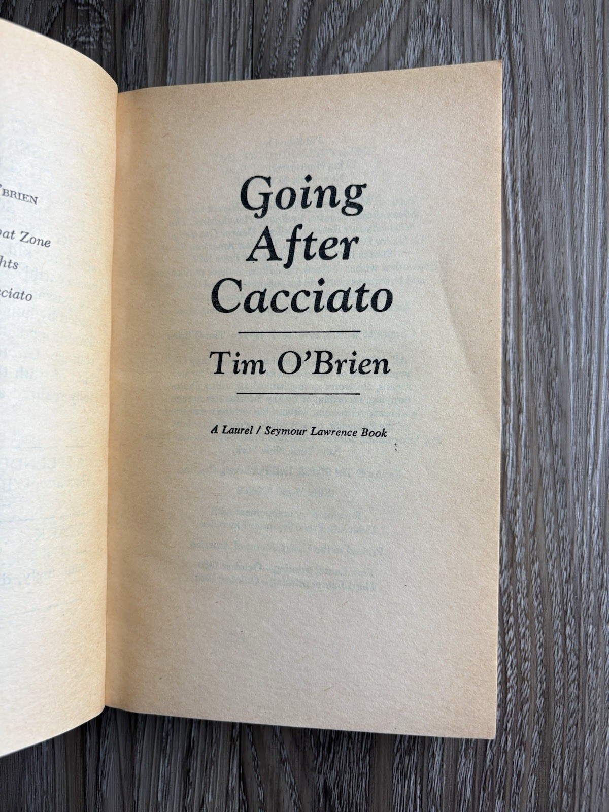 Going After Cacciato Tim O’Brien Vintage Paperback Vietnam War Dell Publishing