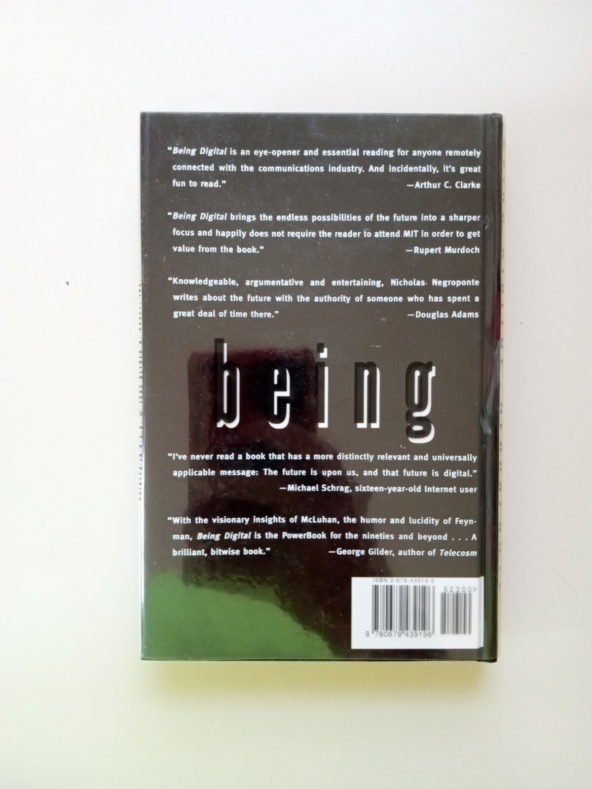 Being Digital by Nicholas Negroponte (1995, Hardcover)