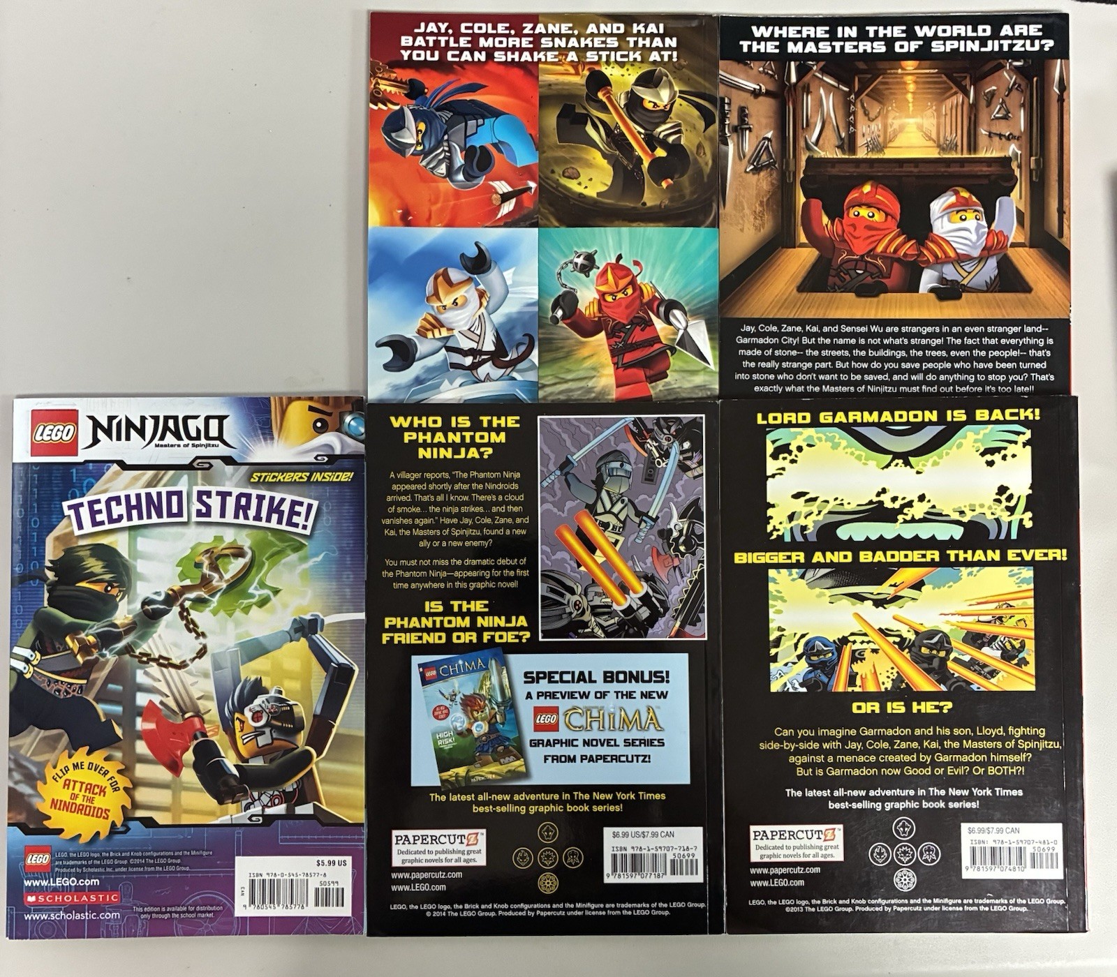 Lot 5 Lego Ninjago Graphic Novel Books 4 PapercutZ And 1 Schoolastic