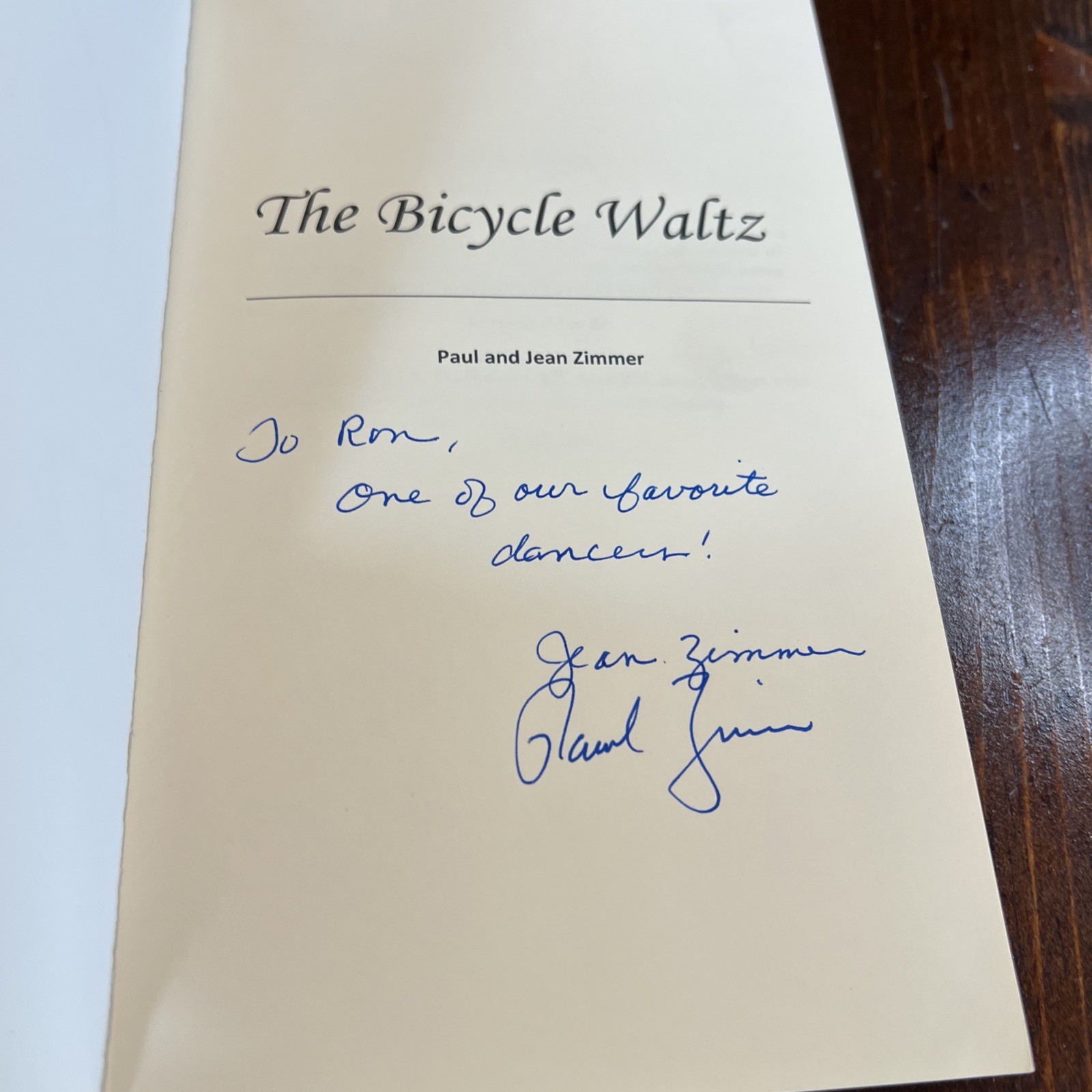 The Bicycle Waltz by Zimmer, Jean M.; Zimmer, Paul R. Signed