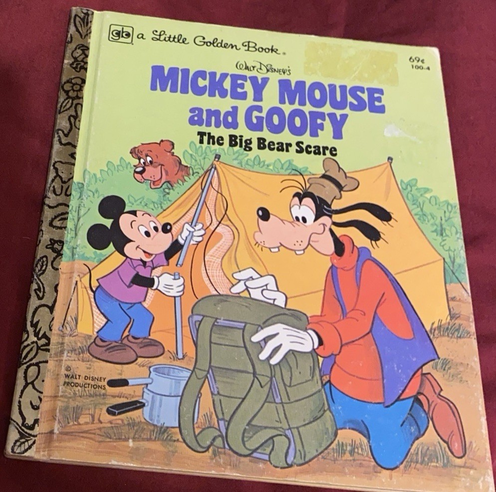 A Little Golden Book Mickey Mouse And Goofy The Big Bear Scare Vintage 1978
