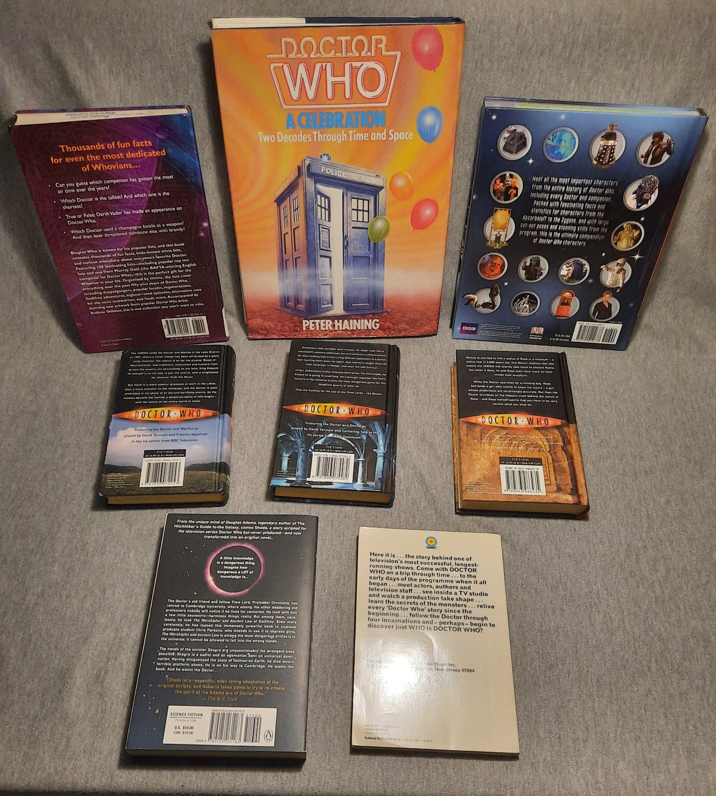 Doctor Who 8 Book Lot Douglas Adams Matt Smith David Tennant