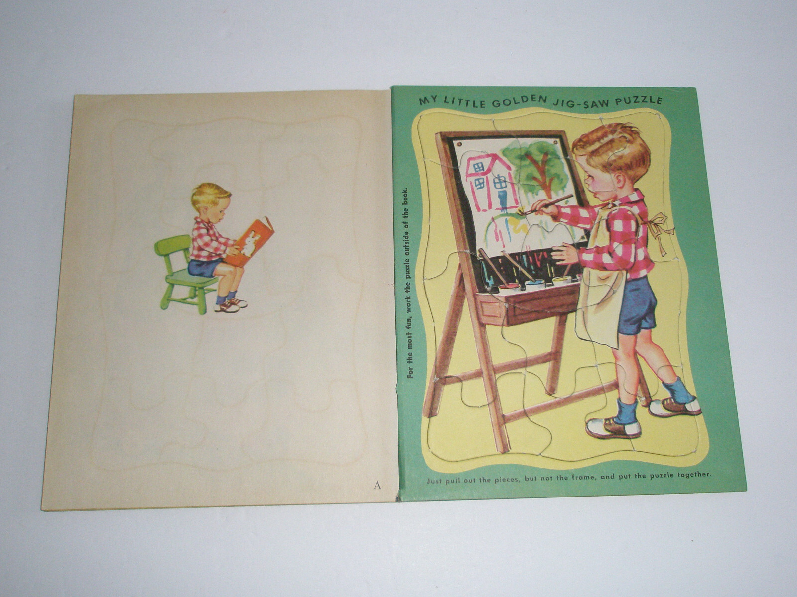 Little Golden Book Jerry At School Complete Puzzle “A” 1st Edition 1950 #94