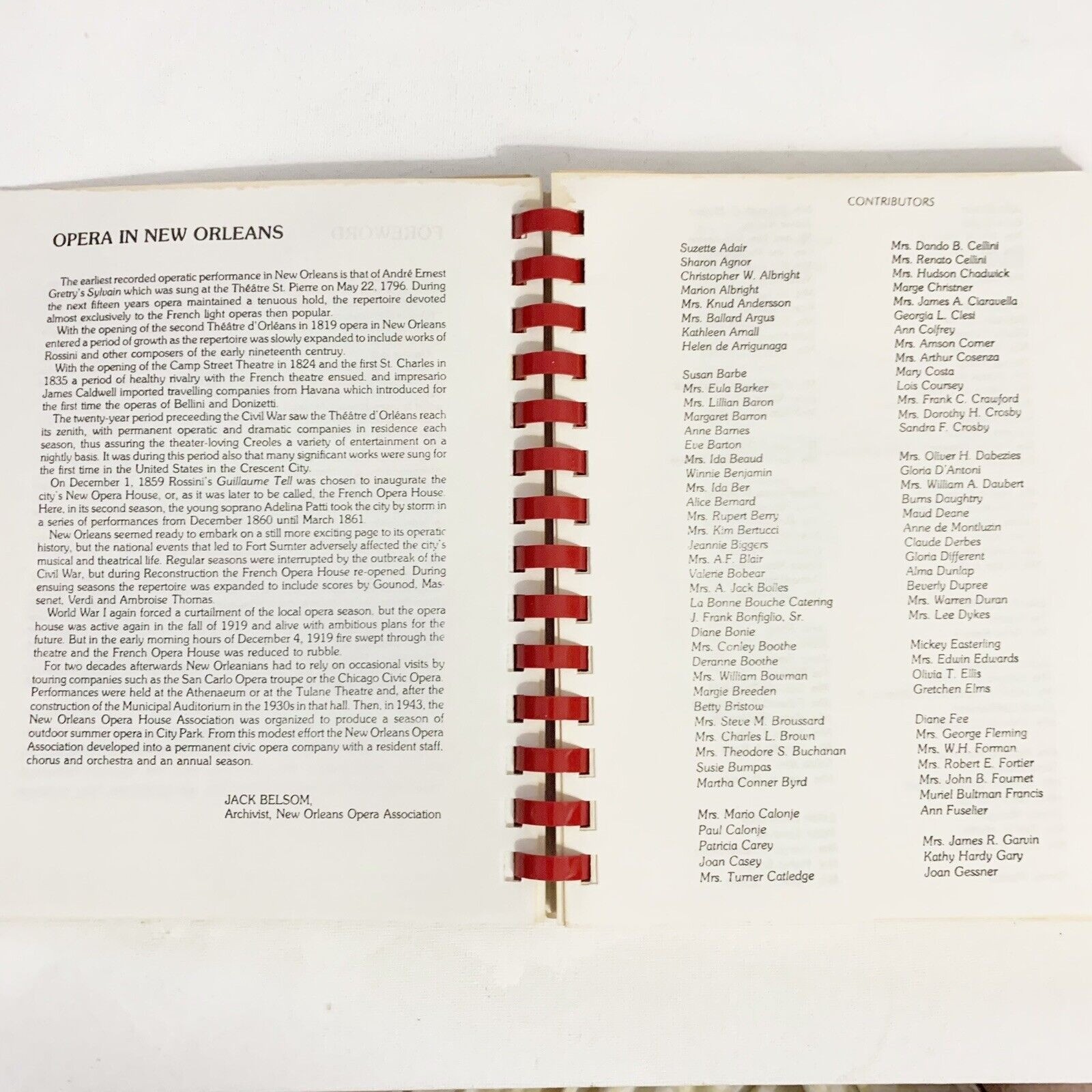 New Orleans Louisiana Cajun Creole Spiral Cookbook Opera Association Junior Wome
