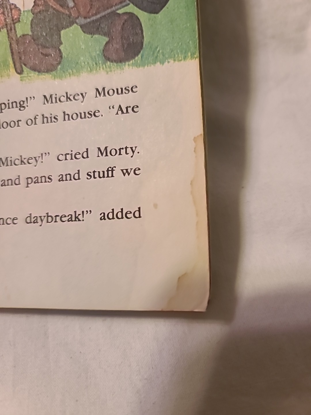 (D) Vintage 1978 A Little Golden Book Mickey Mouse And Goofy The Big Bear Scare