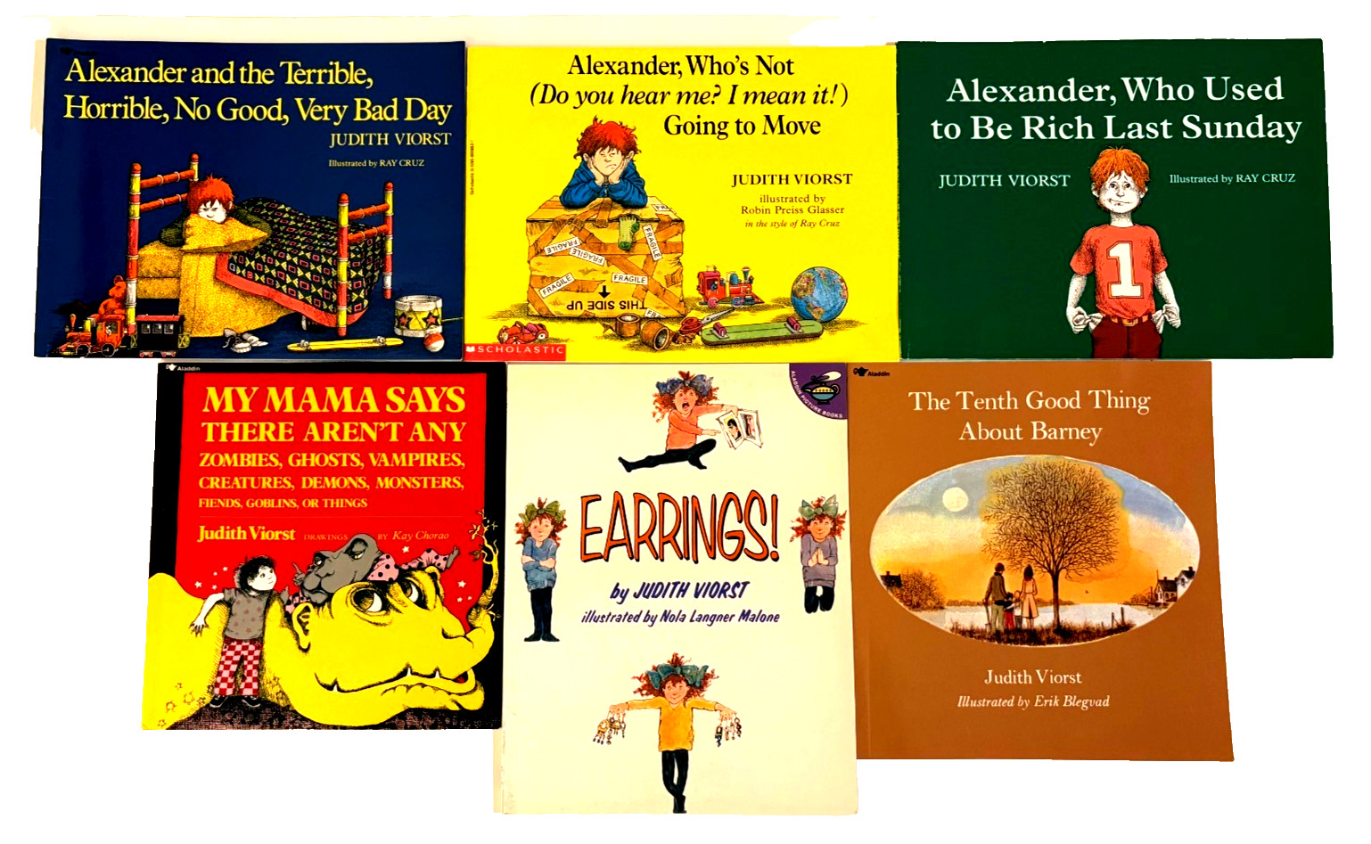 6 Lot Children’s Picture Books by Judith Viorst: Alexander Series & More – PBs