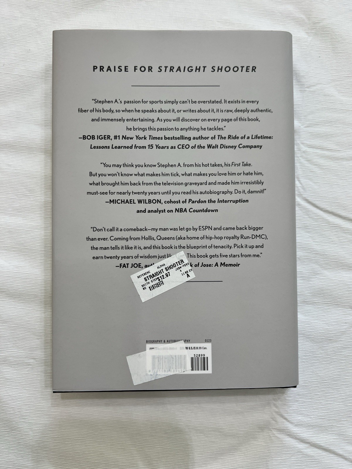Stephen A. Smith HAND SIGNED Straight Shooter : A Memoir 1st Ed Hardcover ESPN