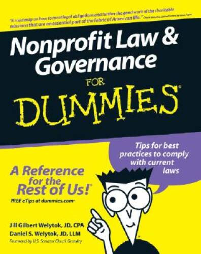Nonprofit Law and Governance For Dummies – Paperback – VERY GOOD