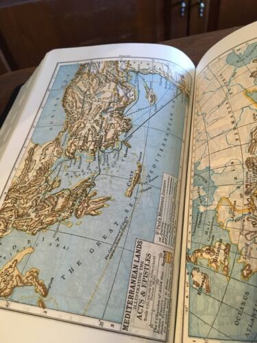 KJV Old Scofield Study Bible Navy Leather 1917 notes Red letter Thumb-Indexed