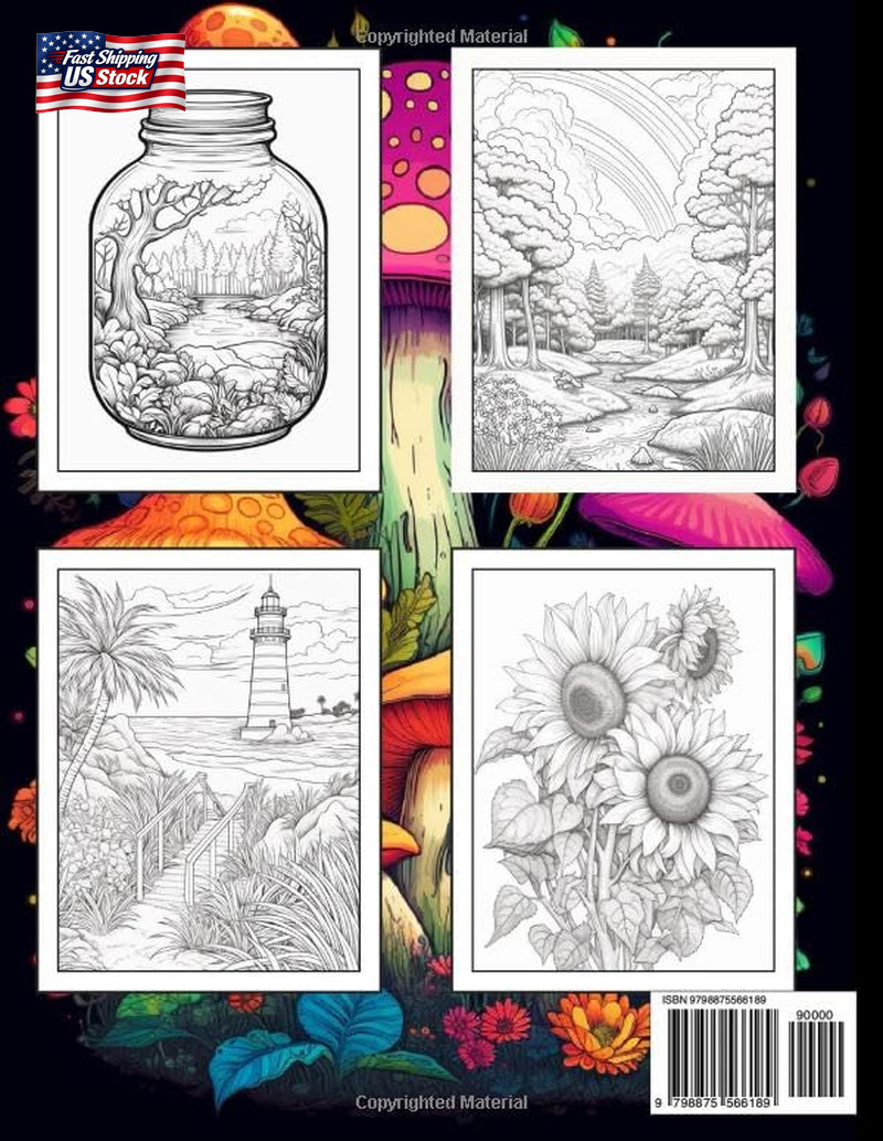 Stress Relief Coloring Book for Adults: Large Print Adult Colouring Book with Re