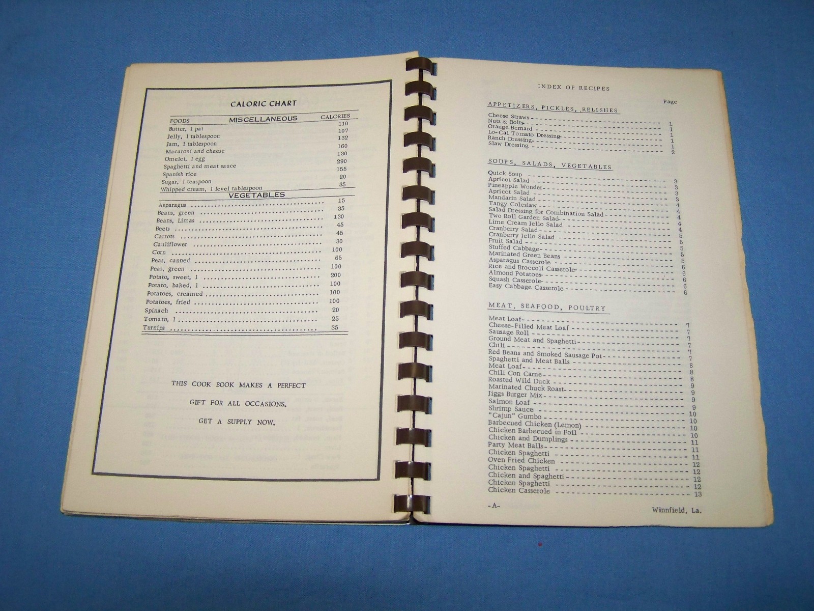 Winn Parish Louisiana Home Demomstartion Clubs Cookbook 1970 vintage
