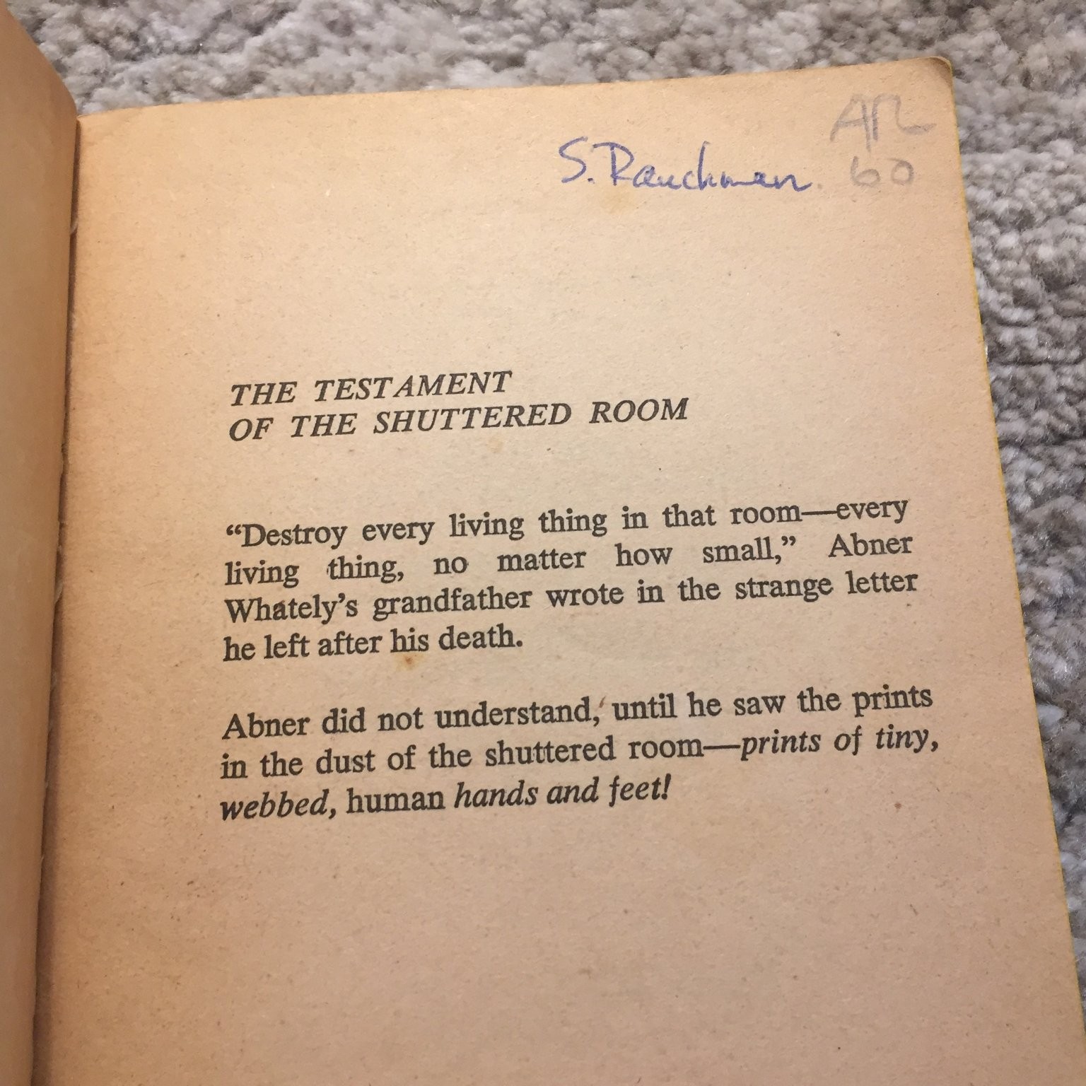 The Shuttered Room H.P. Lovecraft 1971 Weird Fiction Cosmic Horror Beagle Books