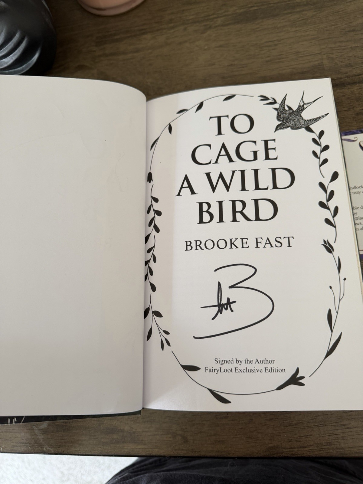 To Cage A Wild Bird By Brooke Fast Fairyloot Edition Signed
