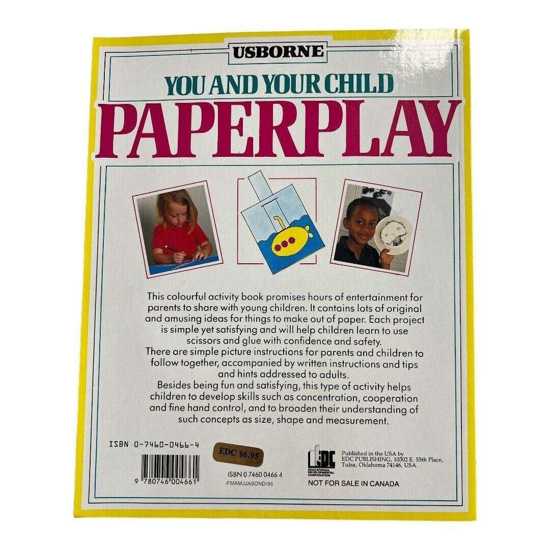 You and Your Child Paperplay~Usborne Book 1990~Play Ideas Young Children Q2 15
