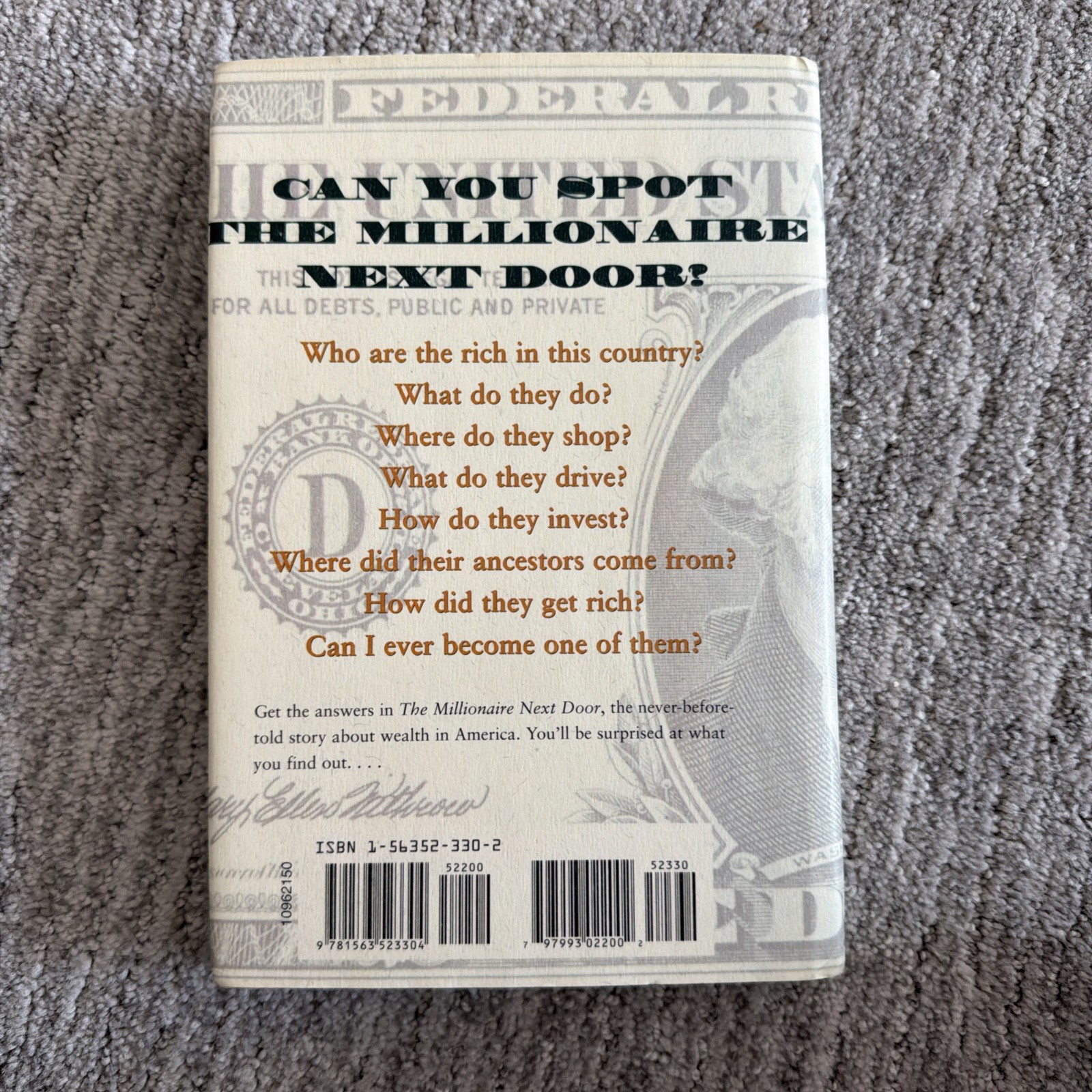 The Millionaire Next Door by Stanley and Danko 1998 NYT Bestseller