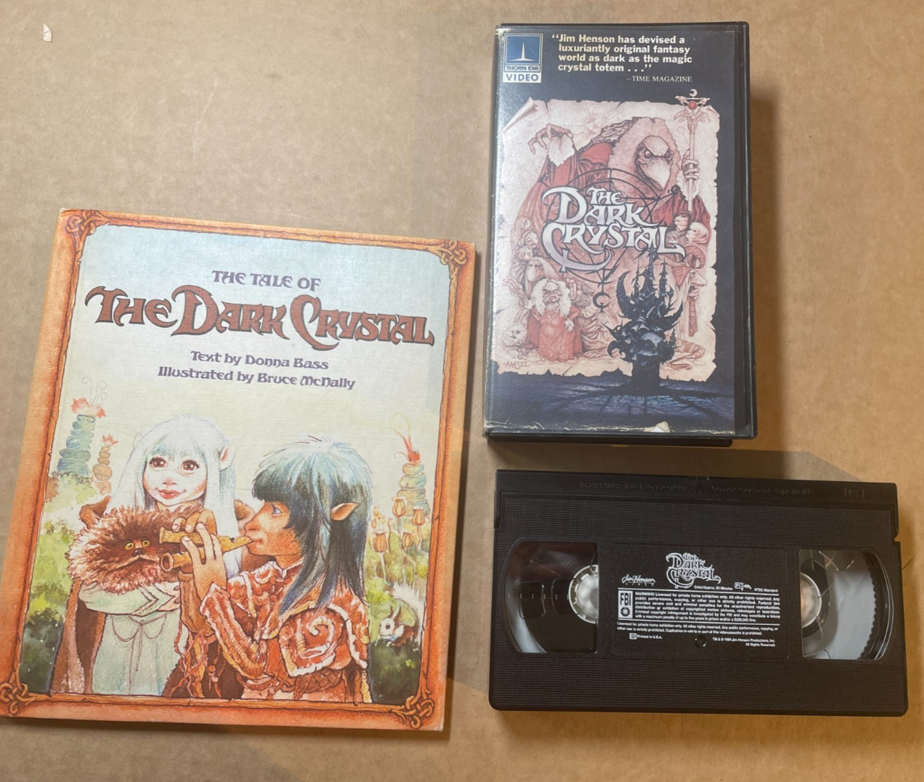 Vintage 1982 The Tale of The Dark Crystal Book & VHS Tape TESTED