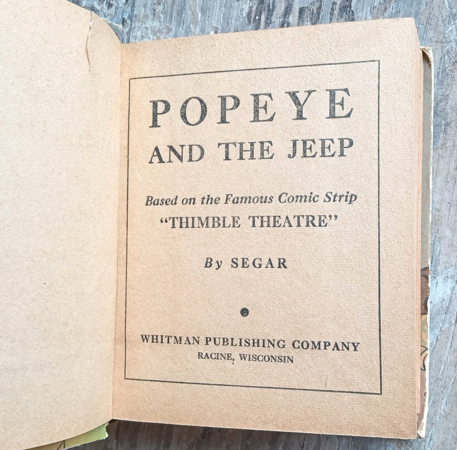 Popeye And The Jeep ~1937 Vintage Small HC~ E. C. Segar 30s Whitman Comic Illust