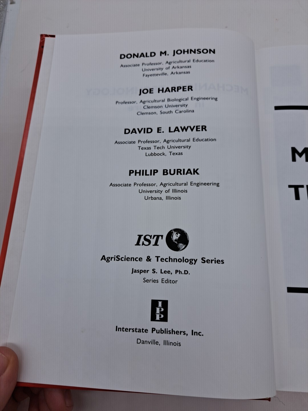 Mechanical Technology In Agriculture Donald M Johnson Joe Harper
