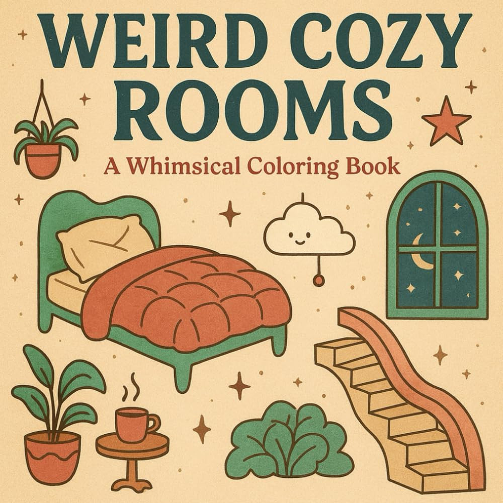 Weird Cozy Rooms – a Whimsical Adult Colouring Book: Surreal Dreamy Interiors, F