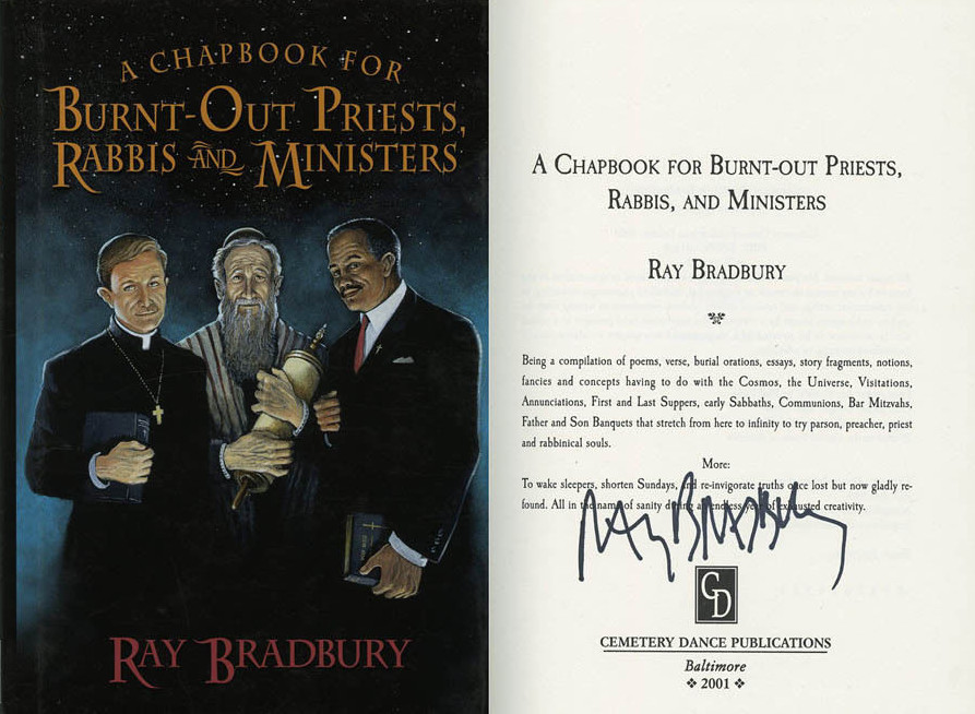 Ray Bradbury SIGNED AUTOGRAPHED Burnt-Out Priests Rabbis & Ministers HC 1st/1st