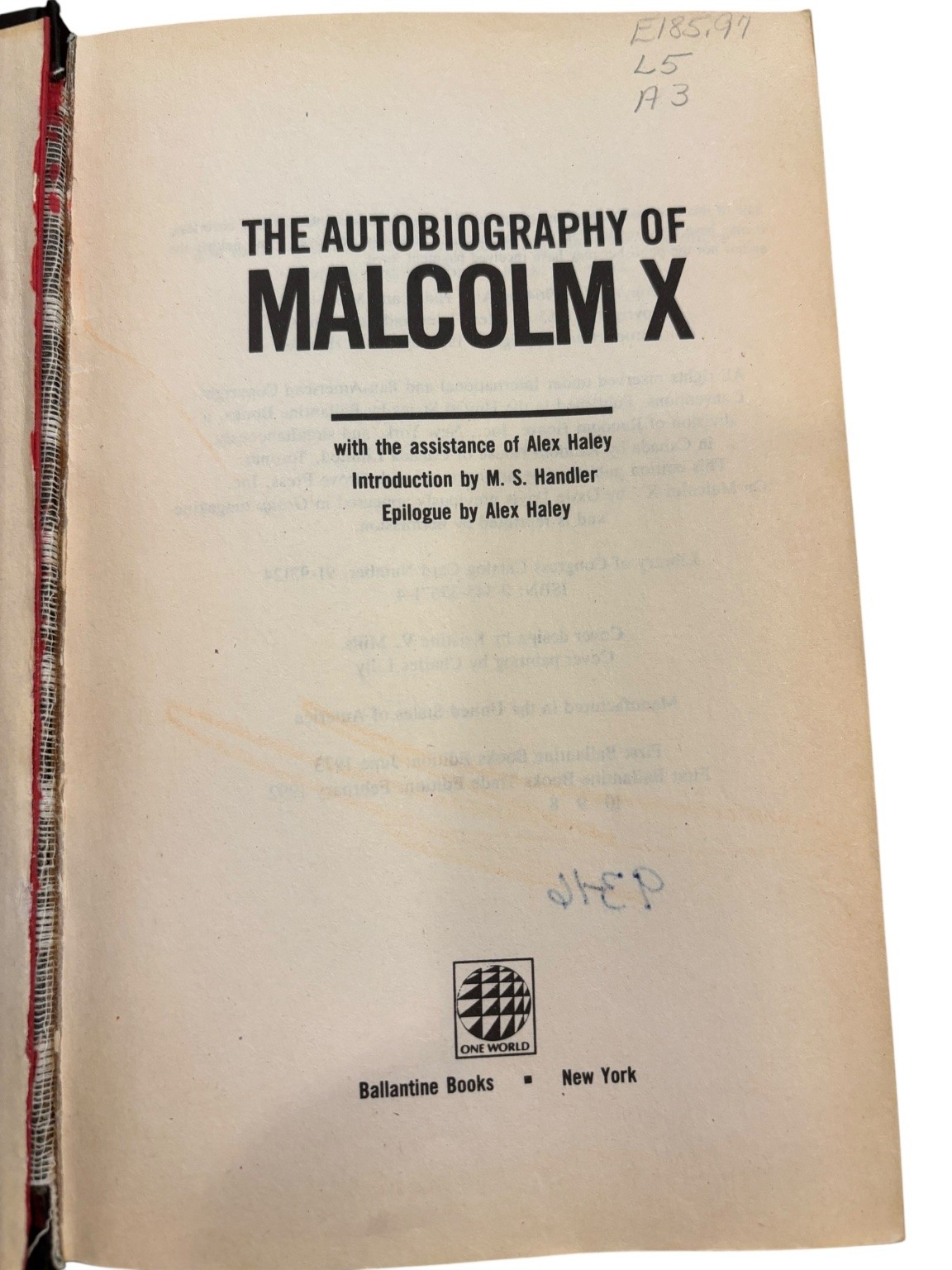 The Autobiography of Malcolm X Alex Haley 1973 First Ballantine Edition