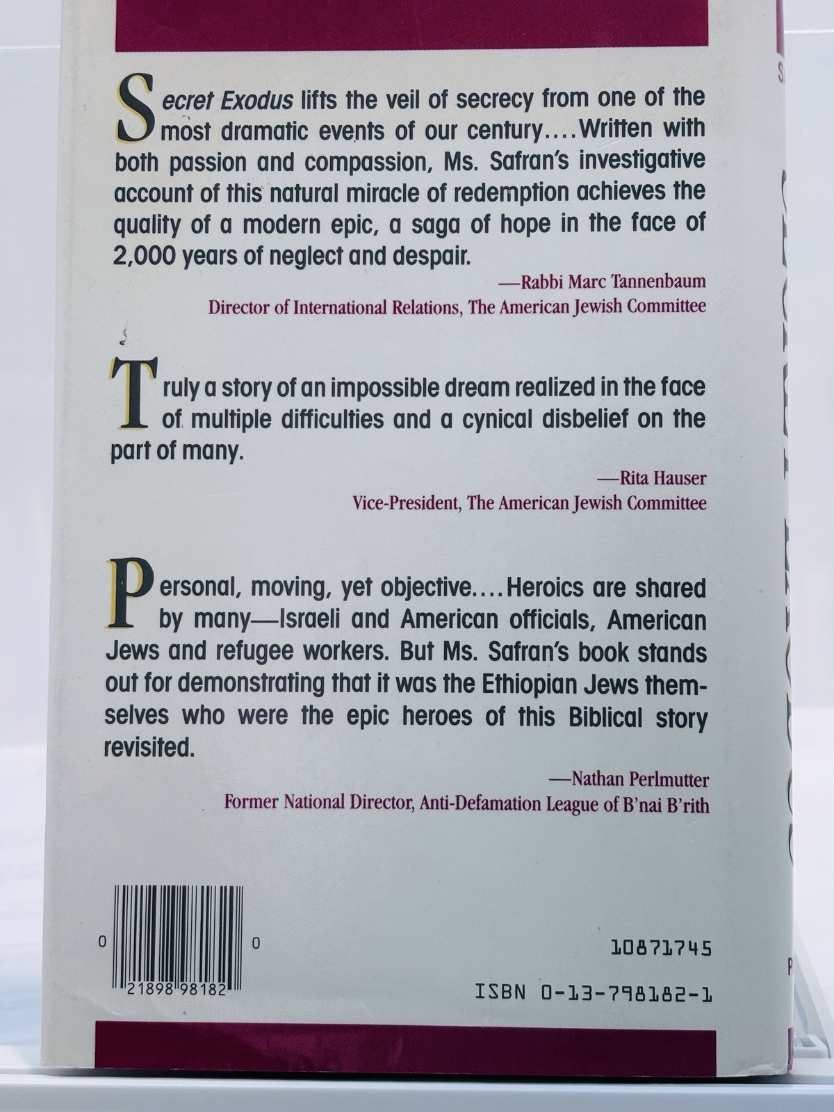 Secret Exodus – Claire Safran – 1st Edition 1st Printing – HC/DJ – Excellent