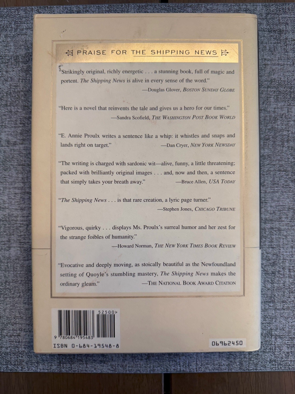 Accordion Crimes by E. Annie Proulx HC DJ 1996 Scribner 1st Printing Book