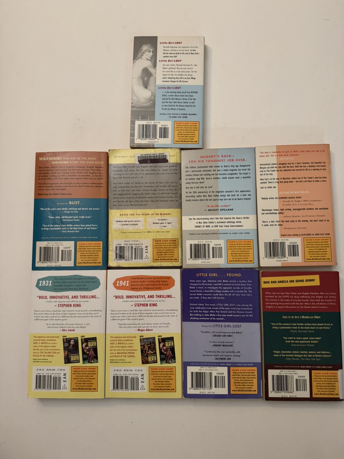 lot of 9 HARD CASE CRIME Books Ed McBain, Max Collins Winters wade