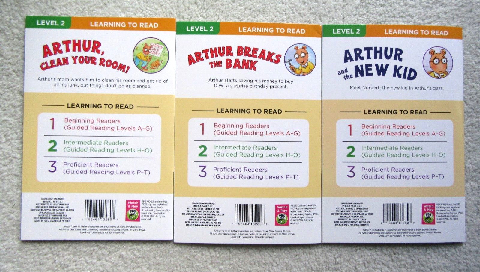 Arthur by Marc Brown Lot of 3 NEW Paperbacks Learning to Read Level 2