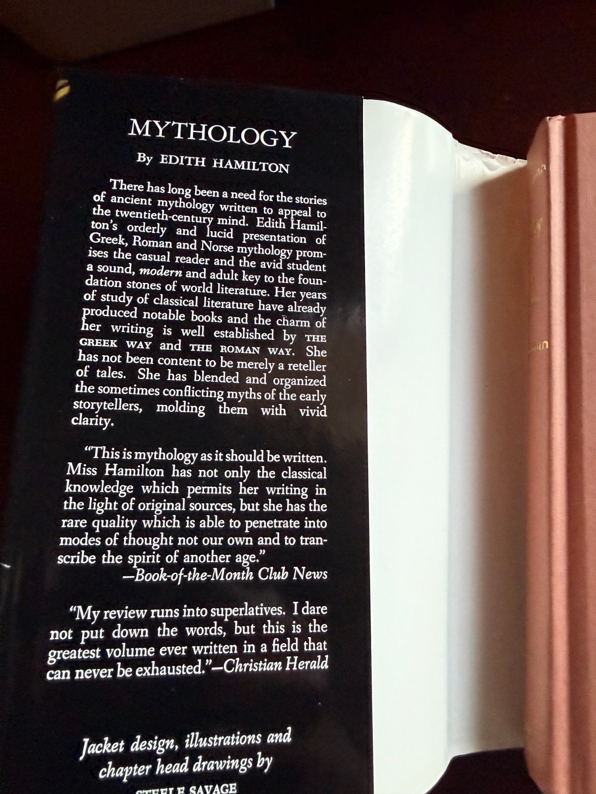 Mythology By Edith Hamilton – 1st Edition 1942 Greek Roman Norse – HC & DJ VG