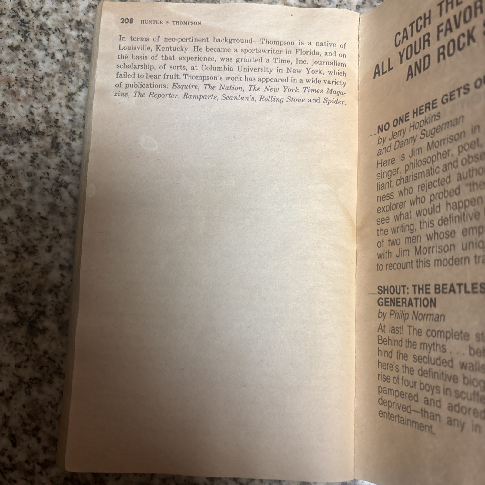 Fear & Loathing in Las Vegas Hunter S Thompson 1st Warner Printing Paperback1982