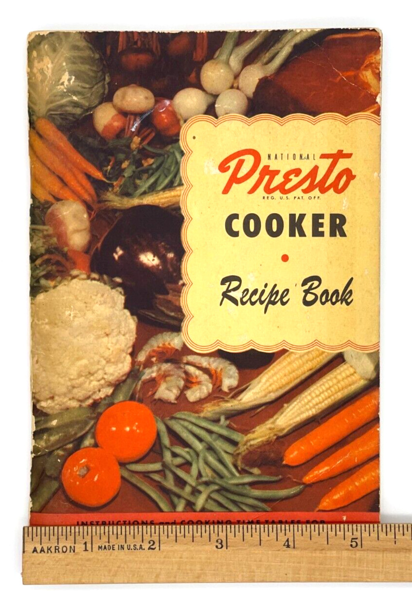 Presto Cooker Recipe Book Models 603, 604, 606 Instructions VTG 1953-127 pages