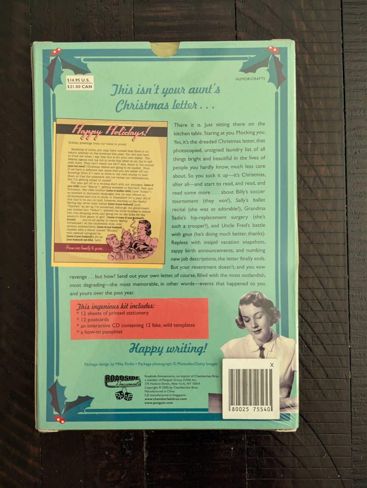 Christmas Letters Gone Wild 48-Page Book 12 Postcards 12 Stationary CD + MORE