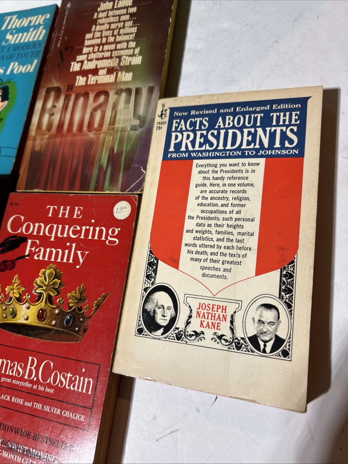 Vintage 60s 70s Paperback Book Lot James Bond Thorne Smith Battle Birds Costain