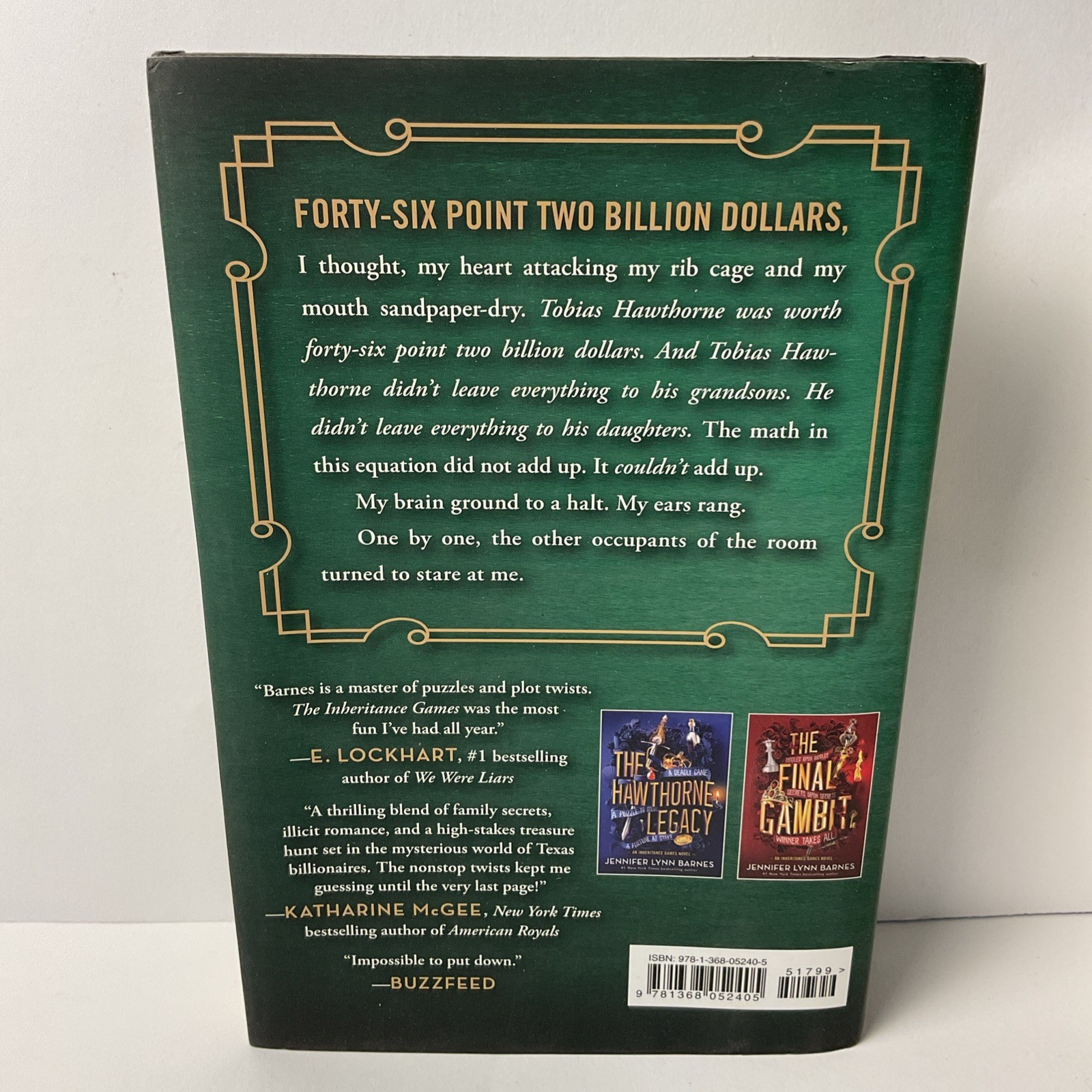 Inheritance Games by Jennifer Lynn Barnes (2020, Hardcover)
