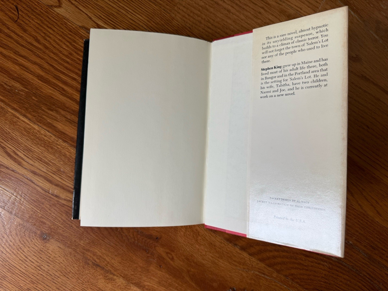1975 SALEM’S LOT Stephen King Hardcover First Book Club Edition BCE 1st edition