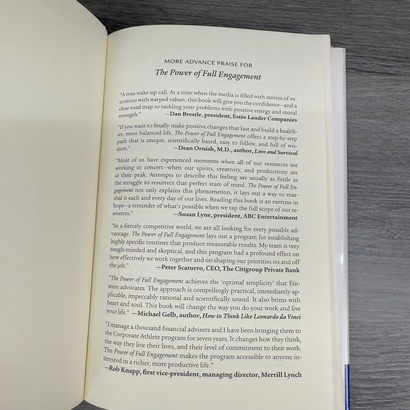 The Power of Full Engagement Jim Loehr & Tony Schwartz Managing Energy Book 2003