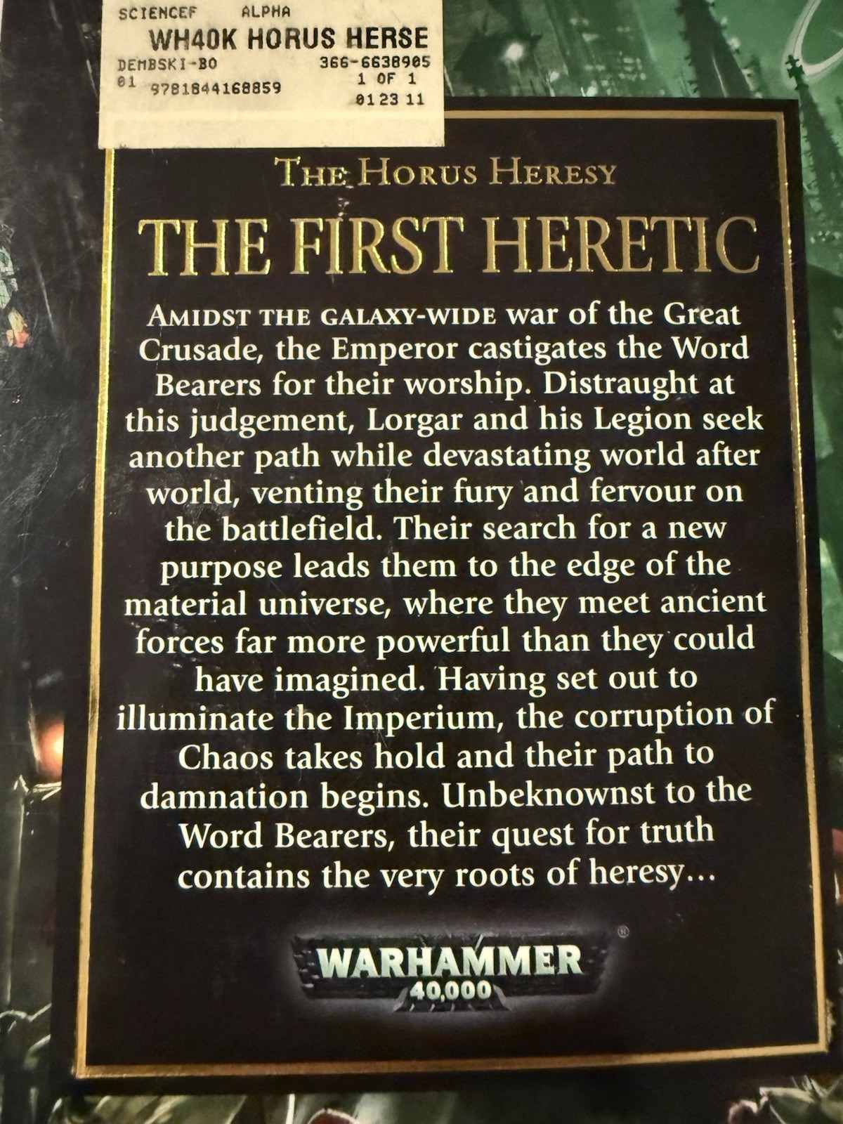 First Heretic by Aaron Dembski-Bowden (2010, Mass Market)
