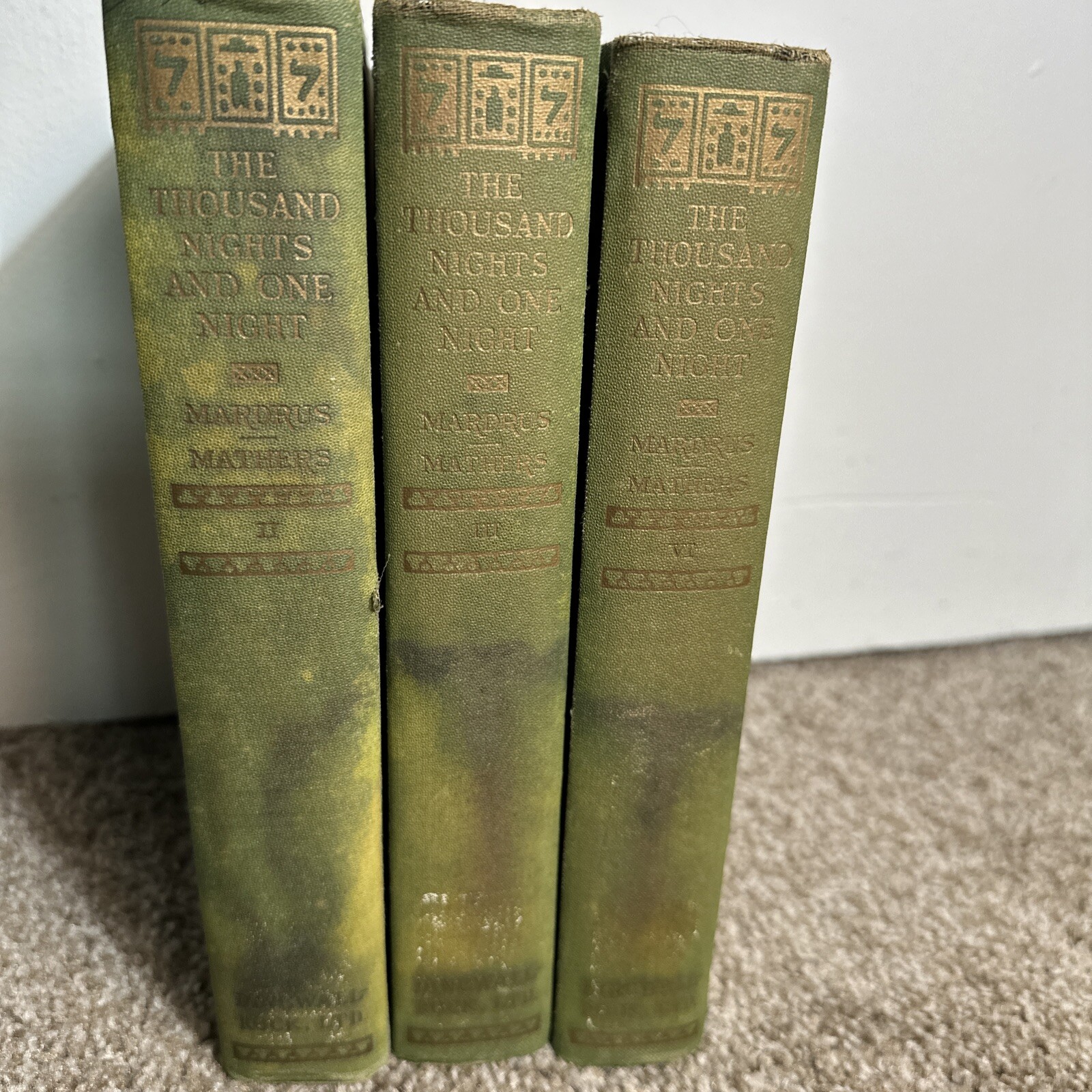 Book of Thousand Nights and One Night 3/8 Vols. 2 3 6 Set E. Powys Mathers 1930