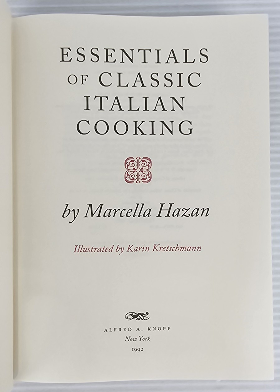 Marcella Hazan Essentials of Classic Italian Cooking 1992 HBDJ