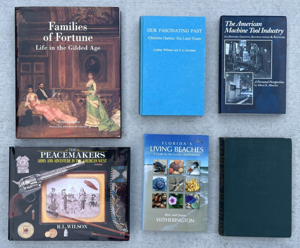 6 HC Book Lot Gilded Age Florida History Western Firearms Industry Vintage