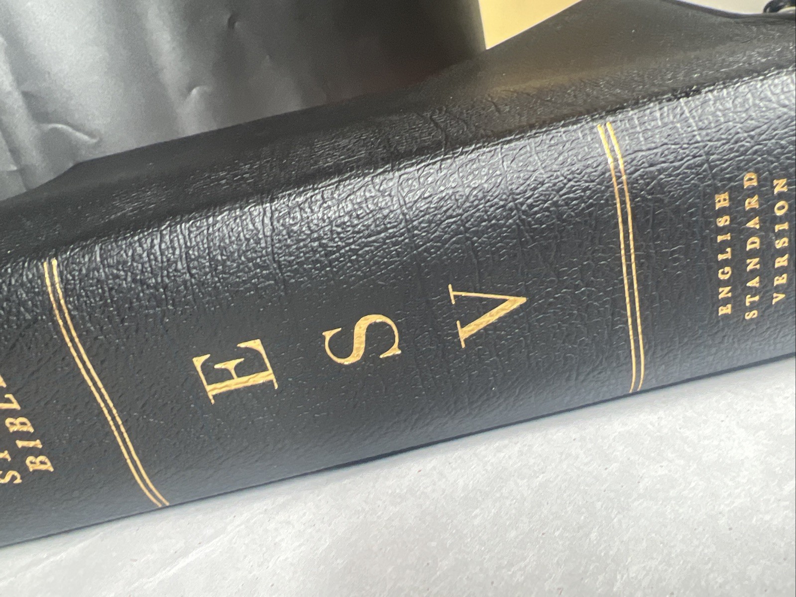 ESV Study Bible Large Print Genuine Black Leather Crossway Gilt Edges